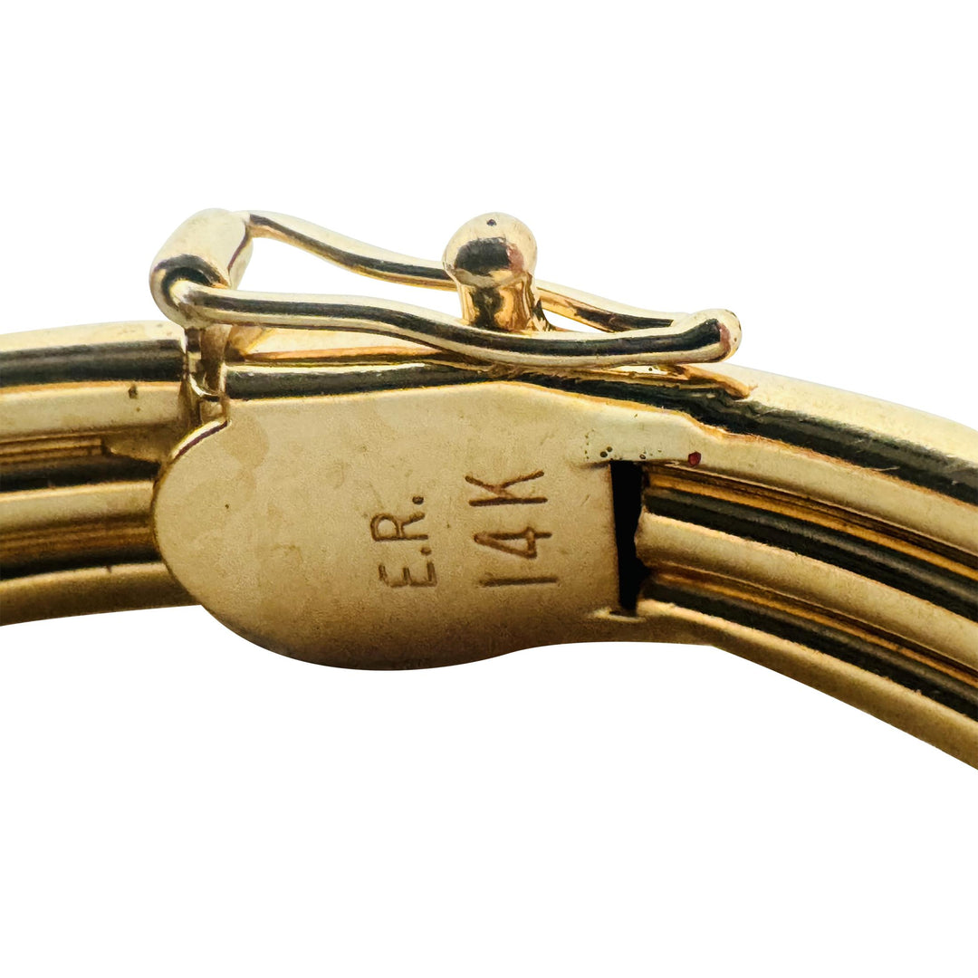 14k Yellow Gold 12.6g Ladies 7mm Rope Design Bangle Bracelet 7"