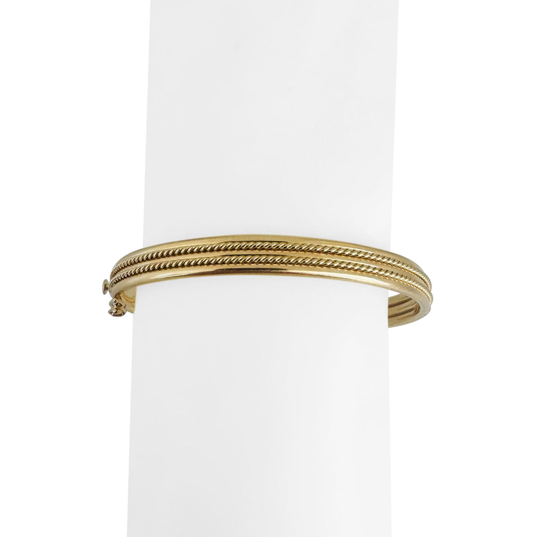 14k Yellow Gold 12.6g Ladies 7mm Rope Design Bangle Bracelet 7"
