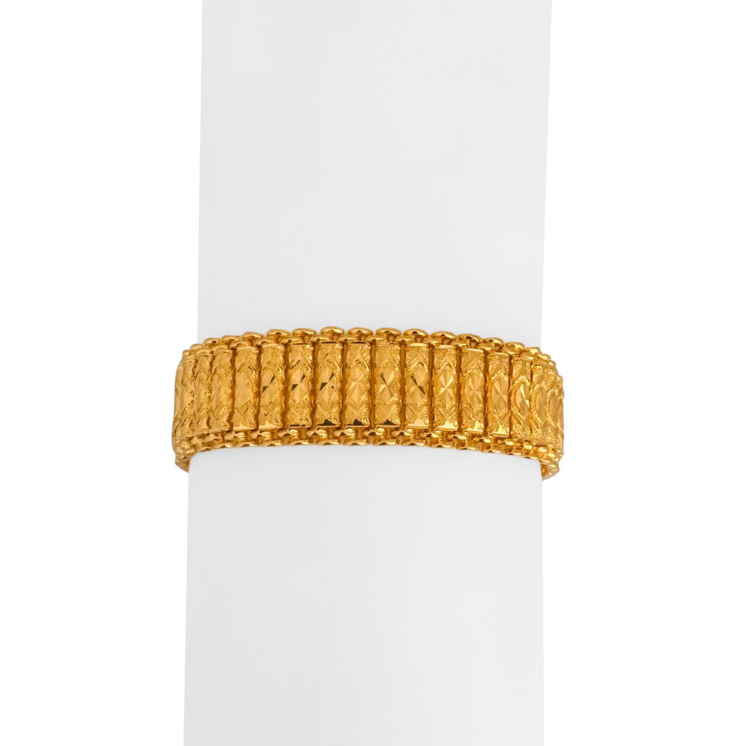 22k Yellow Gold 46.6g Solid Heavy 14mm Diamond Cut Barrel Link Bracelet 8"