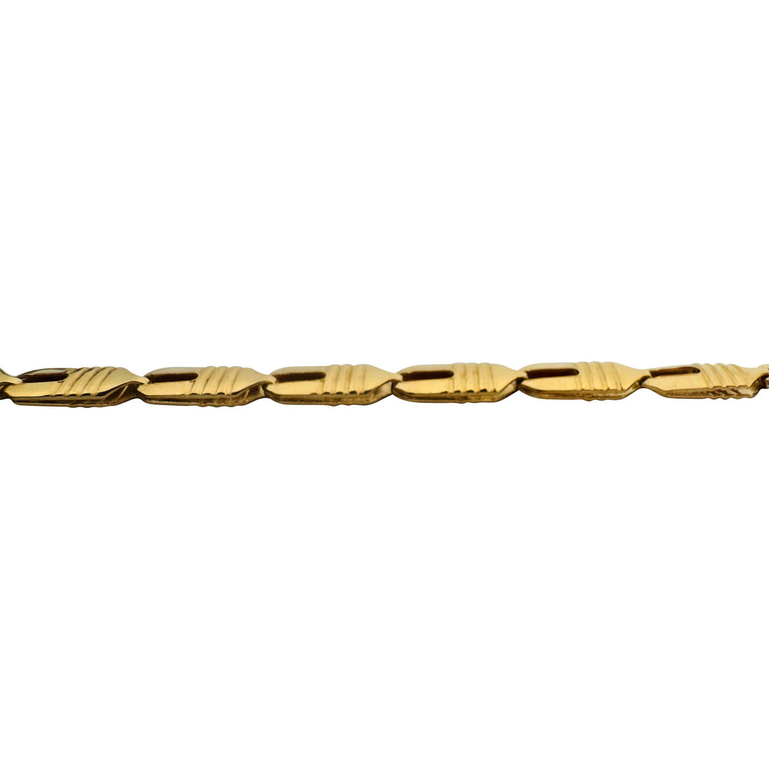 18k Yellow Gold 18.8g Vintage 4.5mm Open Flat Link Necklace Italy 24"