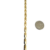18k Yellow Gold 18.8g Vintage 4.5mm Open Flat Link Necklace Italy 24"