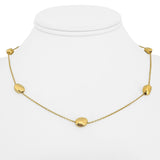 18k Yellow Gold 6.5g Ladies Vintage Bean Station Necklace Italy 16"