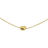18k Yellow Gold 6.5g Ladies Vintage Bean Station Necklace Italy 16"