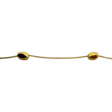 18k Yellow Gold 6.5g Ladies Vintage Bean Station Necklace Italy 16"