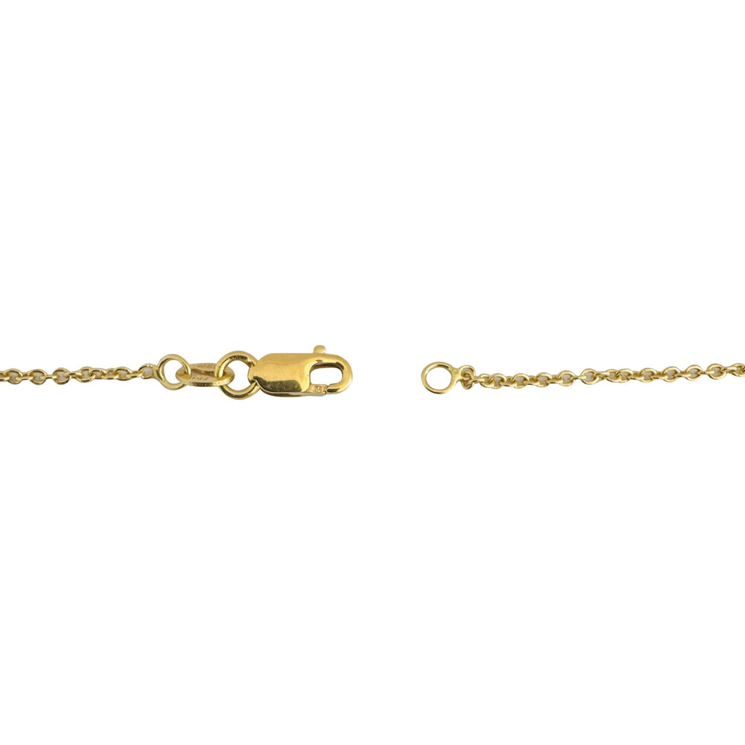18k Yellow Gold 6.5g Ladies Vintage Bean Station Necklace Italy 16"
