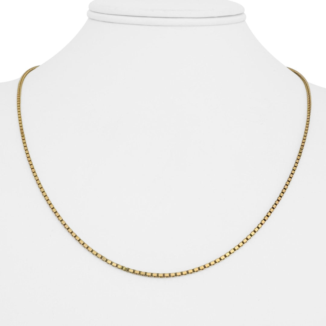 18k Yellow Gold 7.8g Solid Thin 1.5mm Box Link Chain Necklace Italy 19.5"