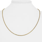 18k Yellow Gold 7.8g Solid Thin 1.5mm Box Link Chain Necklace Italy 19.5"
