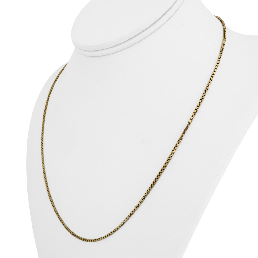 18k Yellow Gold 7.8g Solid Thin 1.5mm Box Link Chain Necklace Italy 19.5"