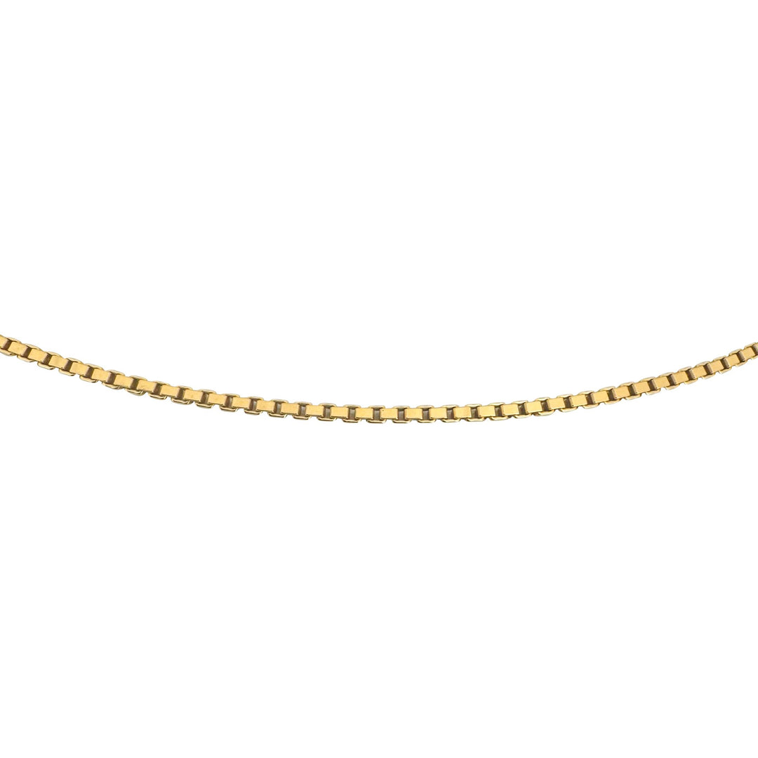 18k Yellow Gold 7.8g Solid Thin 1.5mm Box Link Chain Necklace Italy 19.5"