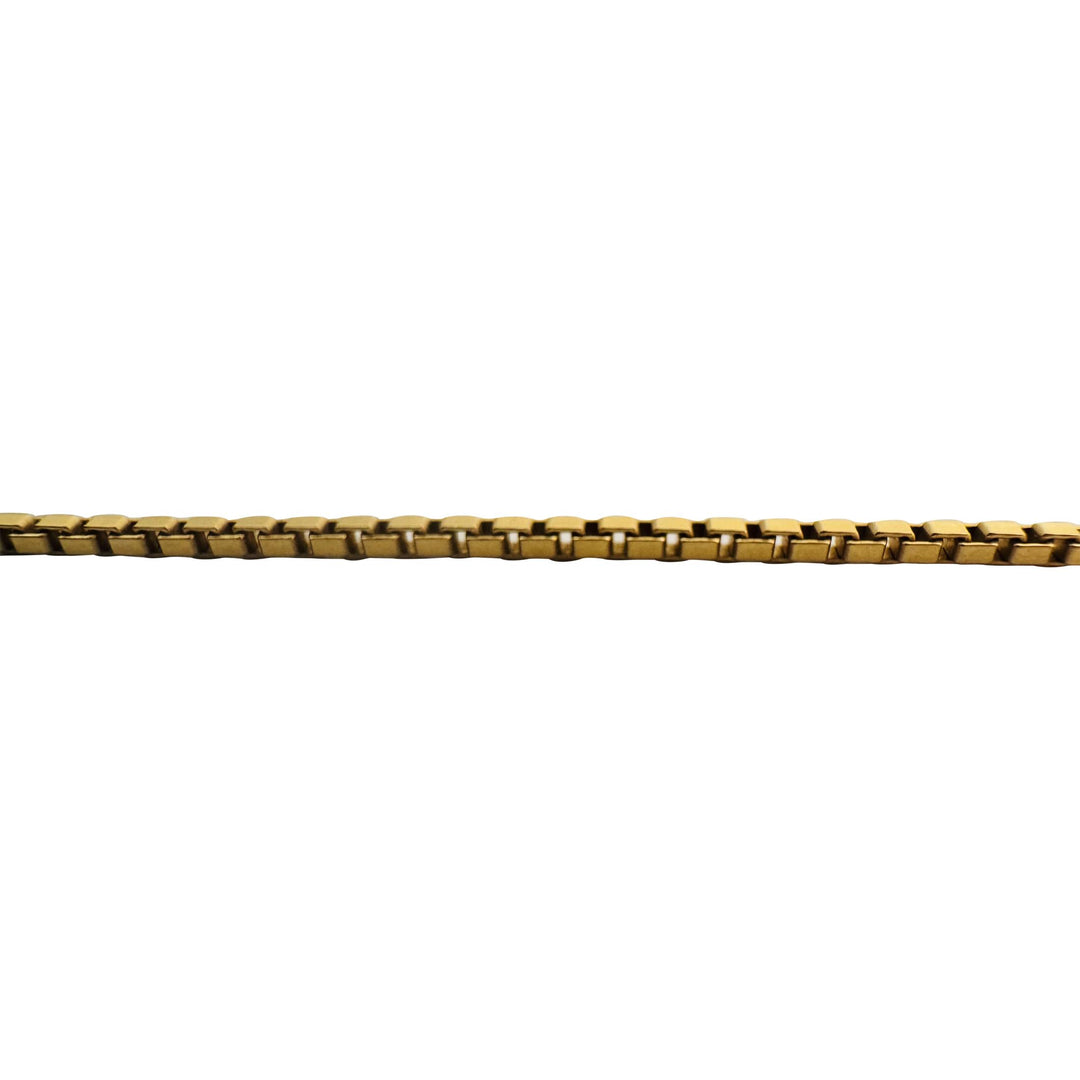 18k Yellow Gold 7.8g Solid Thin 1.5mm Box Link Chain Necklace Italy 19.5"