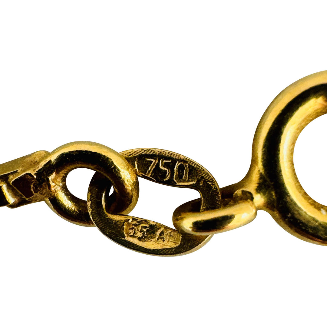 18k Yellow Gold 7.8g Solid Thin 1.5mm Box Link Chain Necklace Italy 19.5"