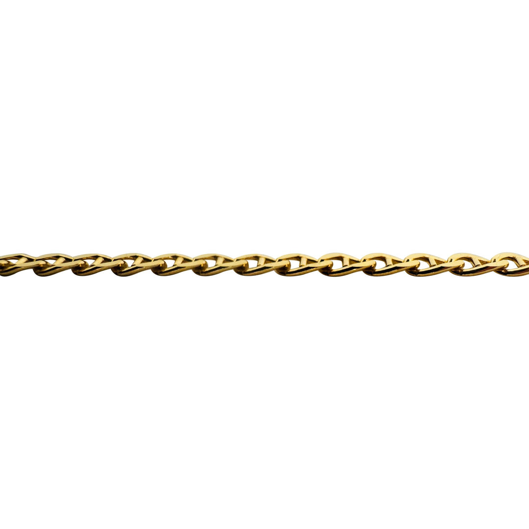 18k Yellow Gold 7.2g Solid Thin 2.4mm Mariner Link Chain Necklace Italy 19.5"