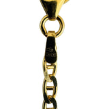 18k Yellow Gold 7.2g Solid Thin 2.4mm Mariner Link Chain Necklace Italy 19.5"