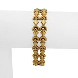 18k Yellow Gold 18.2g Vintage Ladies 14mm Fancy Link Bracelet Italy 7"