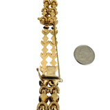 18k Yellow Gold 18.2g Vintage Ladies 14mm Fancy Link Bracelet Italy 7"