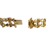 18k Yellow Gold 18.2g Vintage Ladies 14mm Fancy Link Bracelet Italy 7"