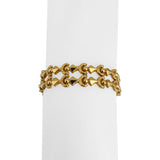 18k Yellow Gold 18.2g Vintage Ladies 14mm Fancy Link Bracelet Italy 7"