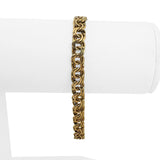18k Yellow Gold 16.4g Solid Vintage 7mm Double Curb Link Charm Bracelet 7.25"