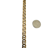 18k Yellow Gold 16.4g Solid Vintage 7mm Double Curb Link Charm Bracelet 7.25"