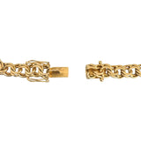 18k Yellow Gold 16.4g Solid Vintage 7mm Double Curb Link Charm Bracelet 7.25"