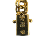 18k Yellow Gold 16.4g Solid Vintage 7mm Double Curb Link Charm Bracelet 7.25"