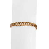 18k Yellow Gold 16.4g Solid Vintage 7mm Double Curb Link Charm Bracelet 7.25"
