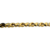 18k Yellow and White Gold 24.6g Ladies Vintage Fancy Link Bracelet Italy 8"
