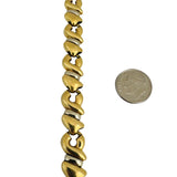 18k Yellow and White Gold 24.6g Ladies Vintage Fancy Link Bracelet Italy 8"