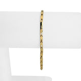18k Yellow Gold 3.4g Light Ladies 2.8mm Flat Rectangle Link Bracelet Italy 7"