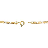 18k Yellow Gold 3.4g Light Ladies 2.8mm Flat Rectangle Link Bracelet Italy 7"