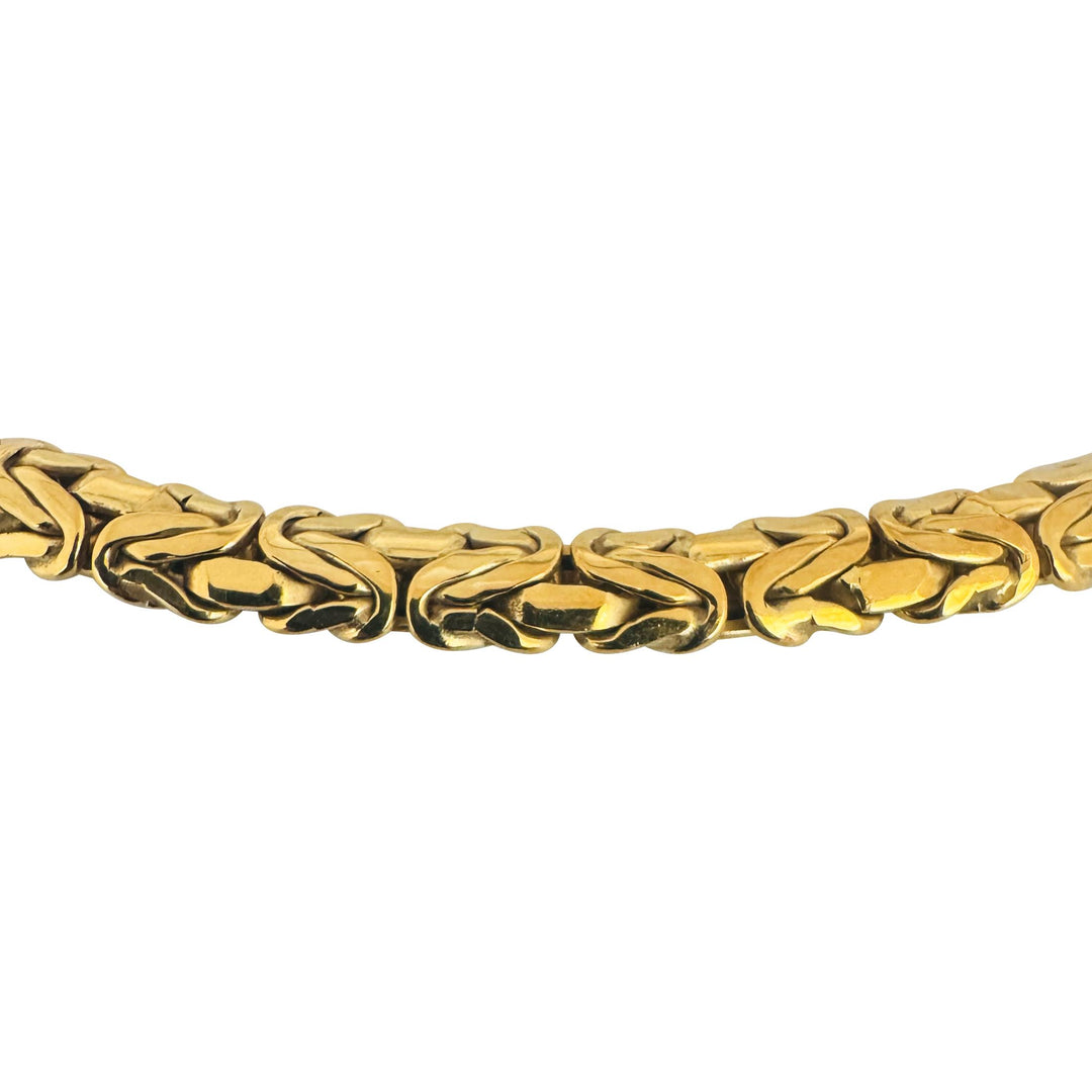 14k Yellow Gold 24.3g Vintage UnoAErre 6mm Byzantine Link Necklace Italy 17.5"