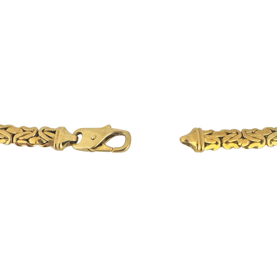 14k Yellow Gold 24.3g Vintage UnoAErre 6mm Byzantine Link Necklace Italy 17.5"