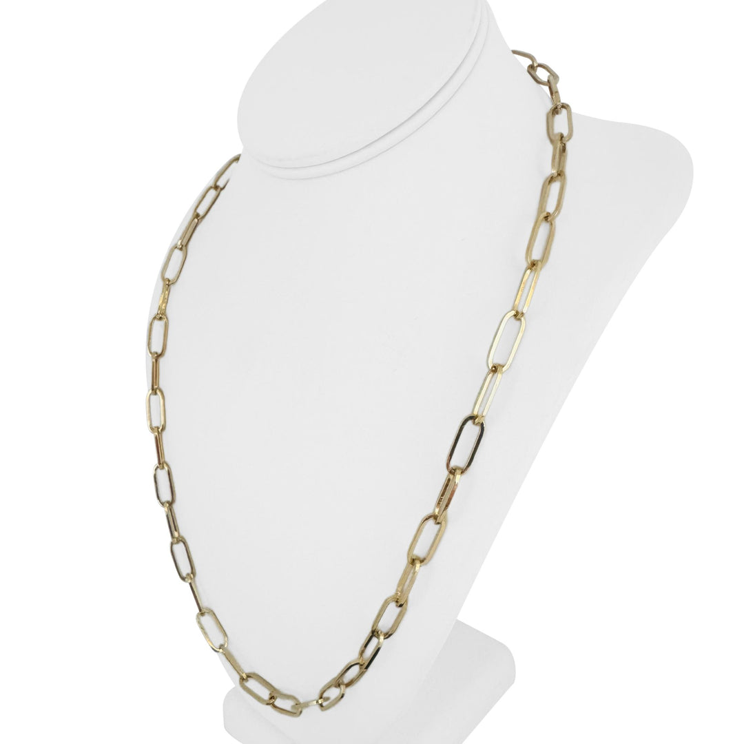 14k Yellow Gold 33g Solid Heavy 6.5mm Paperclip Link Chain Necklace 24"