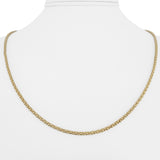 14k Yellow Gold 4.1g Light Hollow 2mm Popcorn Link Necklace Italy 20"