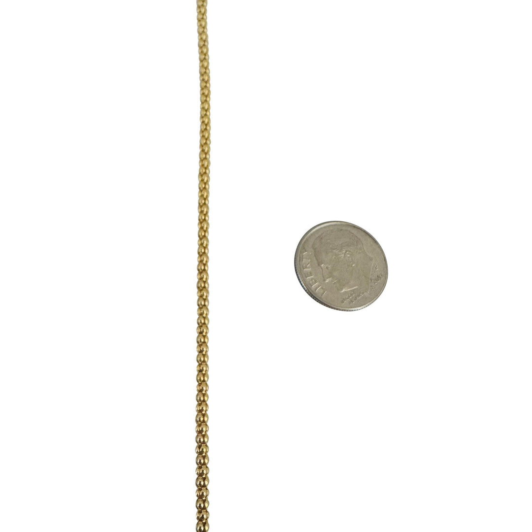 14k Yellow Gold 4.1g Light Hollow 2mm Popcorn Link Necklace Italy 20"