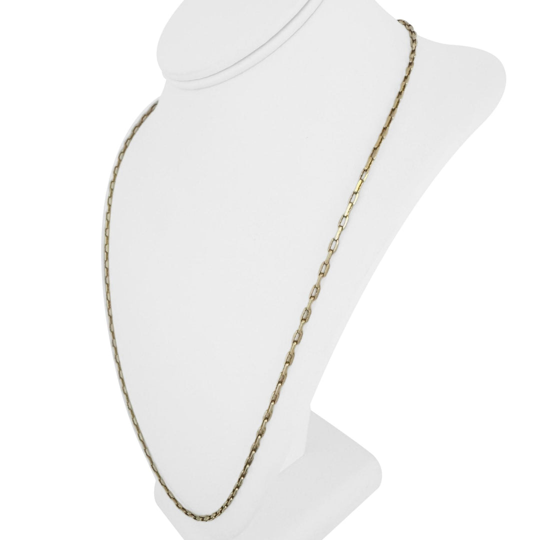 14k Yellow Gold 11g Solid Thin 2.5mm Rectangle Cable Link Chain Necklace 26"