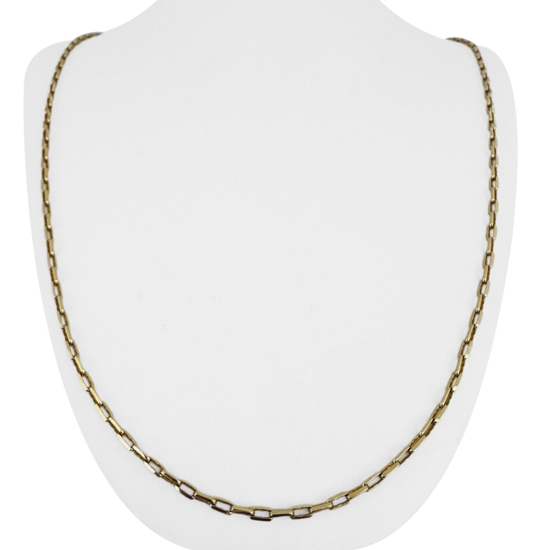 14k Yellow Gold 11g Solid Thin 2.5mm Rectangle Cable Link Chain Necklace 26"