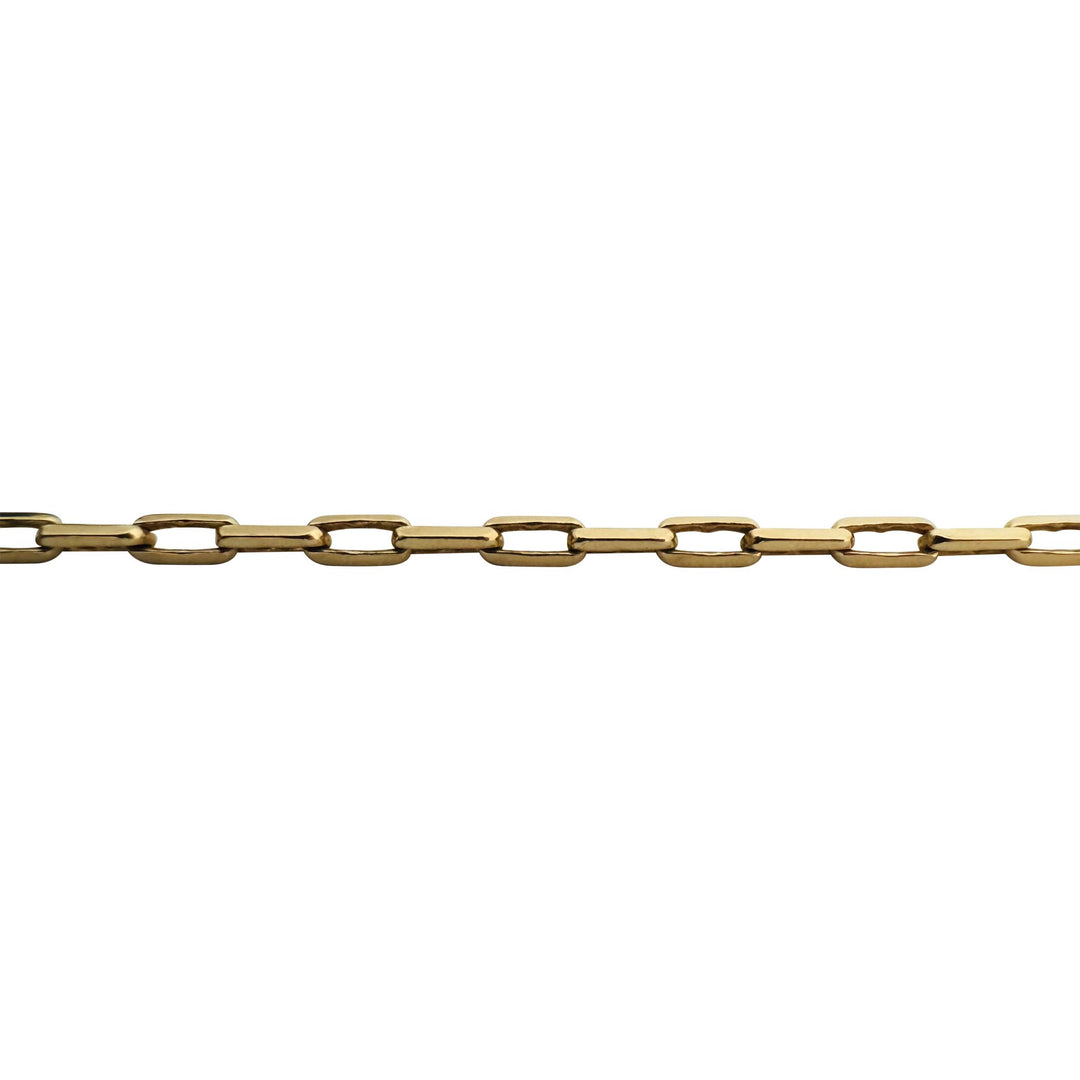 14k Yellow Gold 11g Solid Thin 2.5mm Rectangle Cable Link Chain Necklace 26"