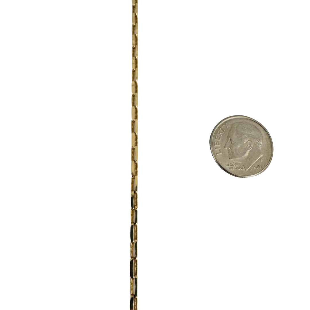14k Yellow Gold 11g Solid Thin 2.5mm Rectangle Cable Link Chain Necklace 26"