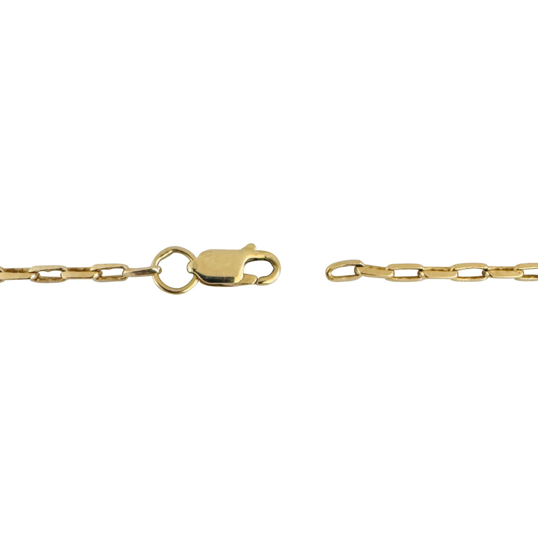 14k Yellow Gold 11g Solid Thin 2.5mm Rectangle Cable Link Chain Necklace 26"