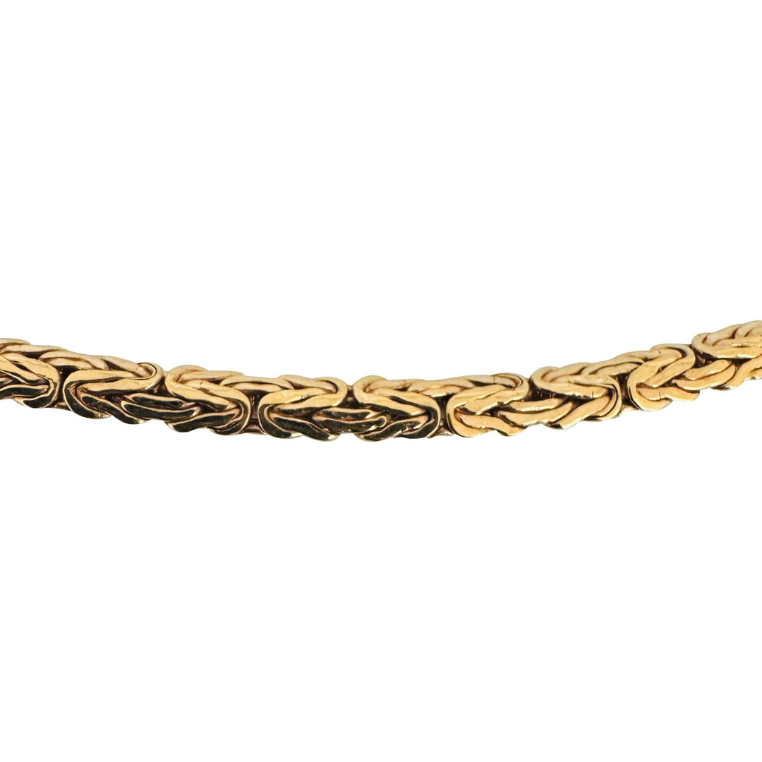 14k Yellow Gold 9g Ladies 3.5mm Byzantine Link Chain Necklace Italy 22"