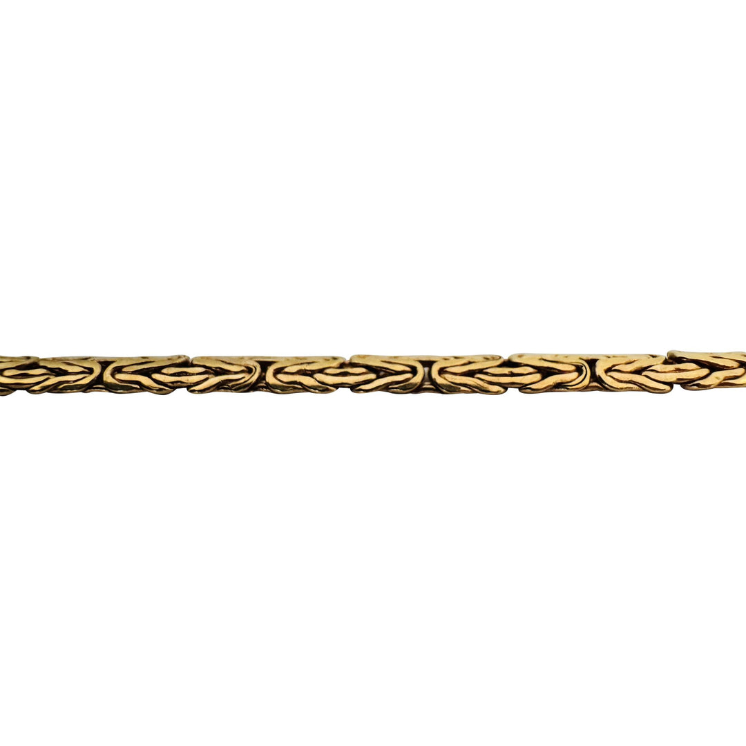 14k Yellow Gold 9g Ladies 3.5mm Byzantine Link Chain Necklace Italy 22"