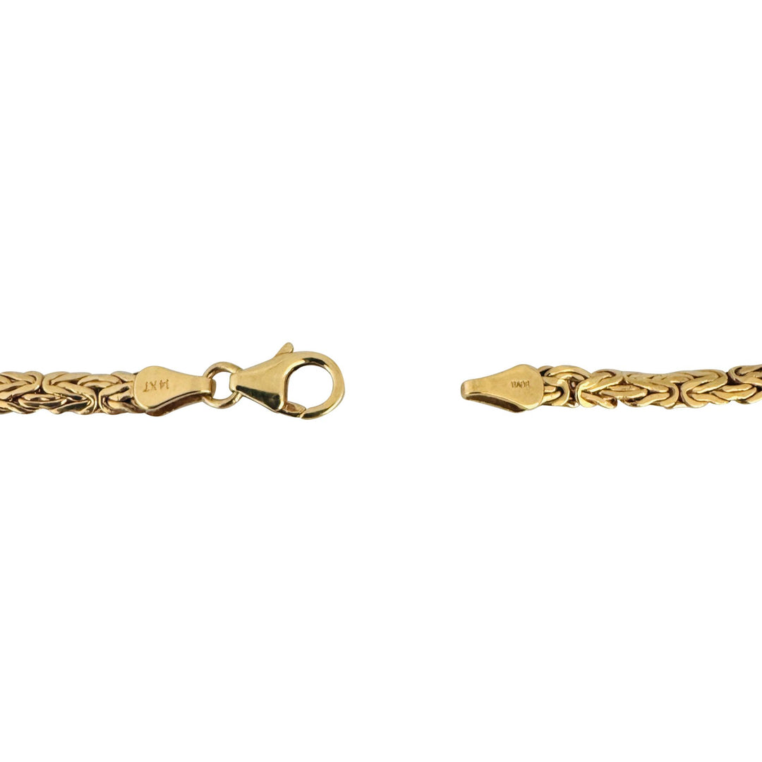 14k Yellow Gold 9g Ladies 3.5mm Byzantine Link Chain Necklace Italy 22"