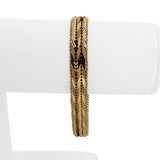 14k Yellow Gold 23.6g Solid Diamond Cut Beaded Chevron Style Link Bracelet 7"