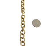 14k Yellow Gold 21.6g Ladies Cable Link Toggle T Bar Heart Tag Bracelet 7.5"