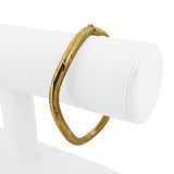 14k Yellow Gold 11.7g Diamond Cut 5mm Curved Bangle Bracelet Italy 6.75"