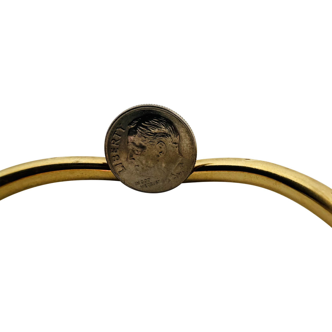 14k Yellow Gold 11.7g Diamond Cut 5mm Curved Bangle Bracelet Italy 6.75"
