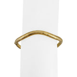 14k Yellow Gold 11.7g Diamond Cut 5mm Curved Bangle Bracelet Italy 6.75"