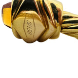 14k Yellow Gold and Citrine 20g Twisted Thick Cable Cuff Bracelet Italy 6.75"