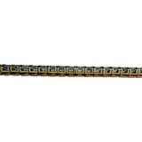 14k Yellow Gold and 7.2cttw Blue Topaz 15.4g Solid Tennis Bracelet Italy 7.25"